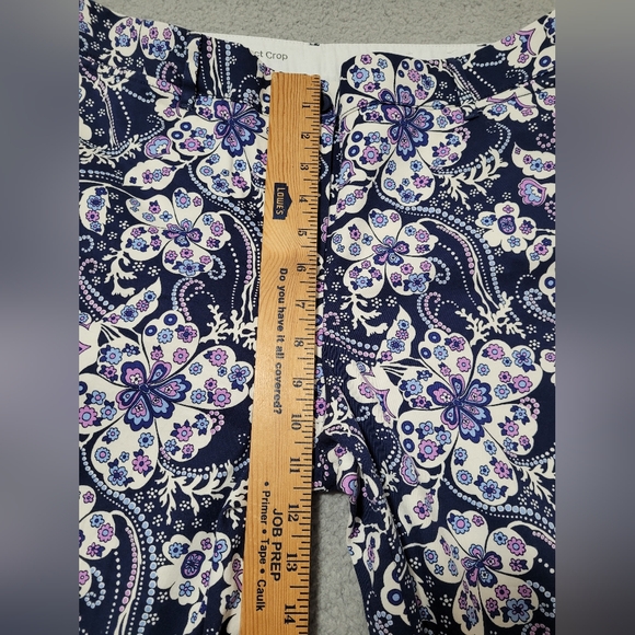 Talbots Perfect Crop Colorful Purple Floral Cropped Pants Size 10P - Picture 11 of 12